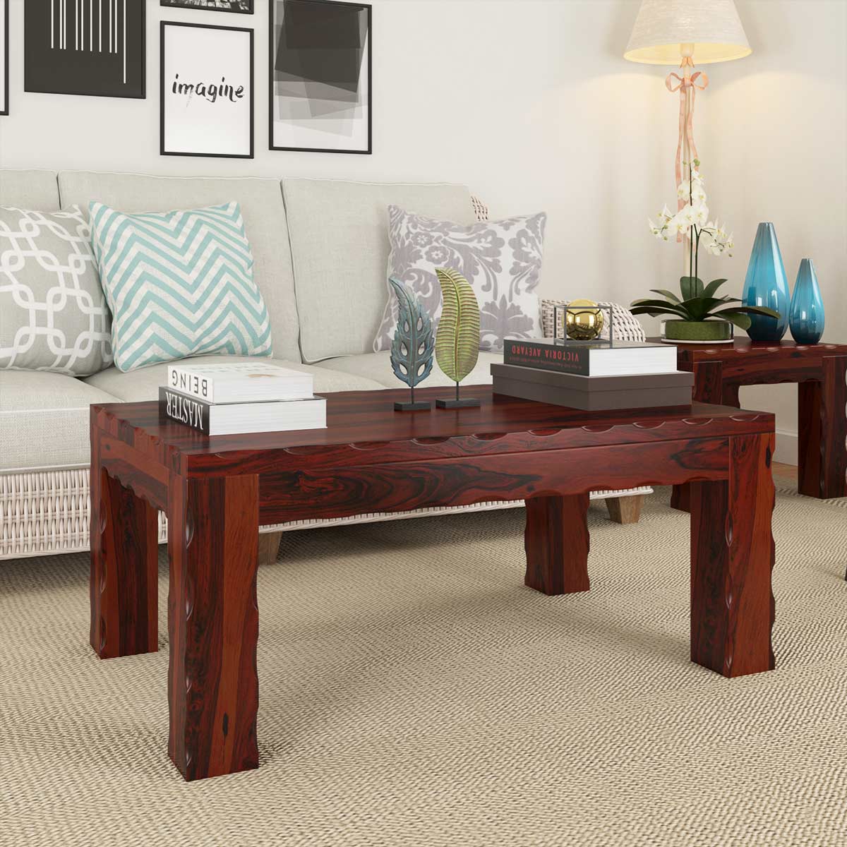 Yakima Solid Wood Scalloped Coffee Table