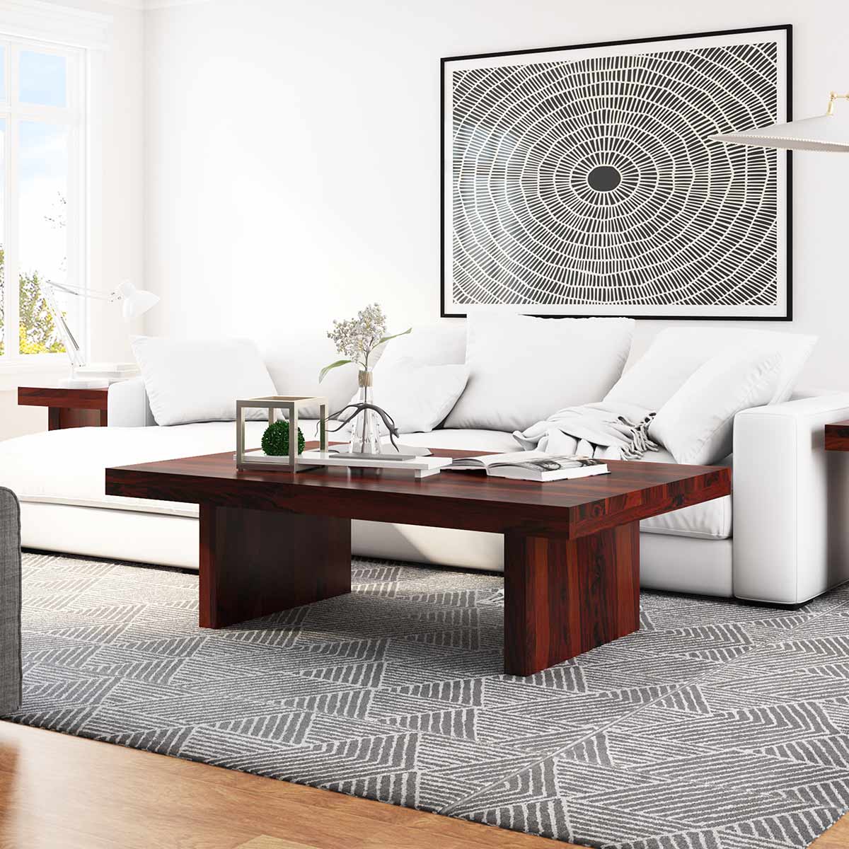 Jayton Contemporary Rustic Solid Wood Cocktail Coffee Table