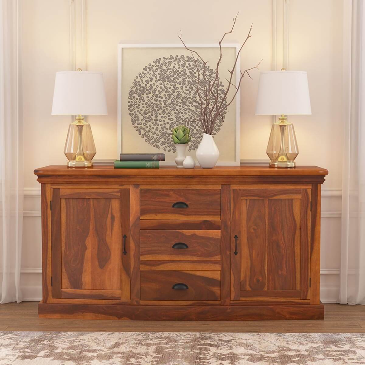 Vermont Large 3 Door Modern Home Office Credenza
