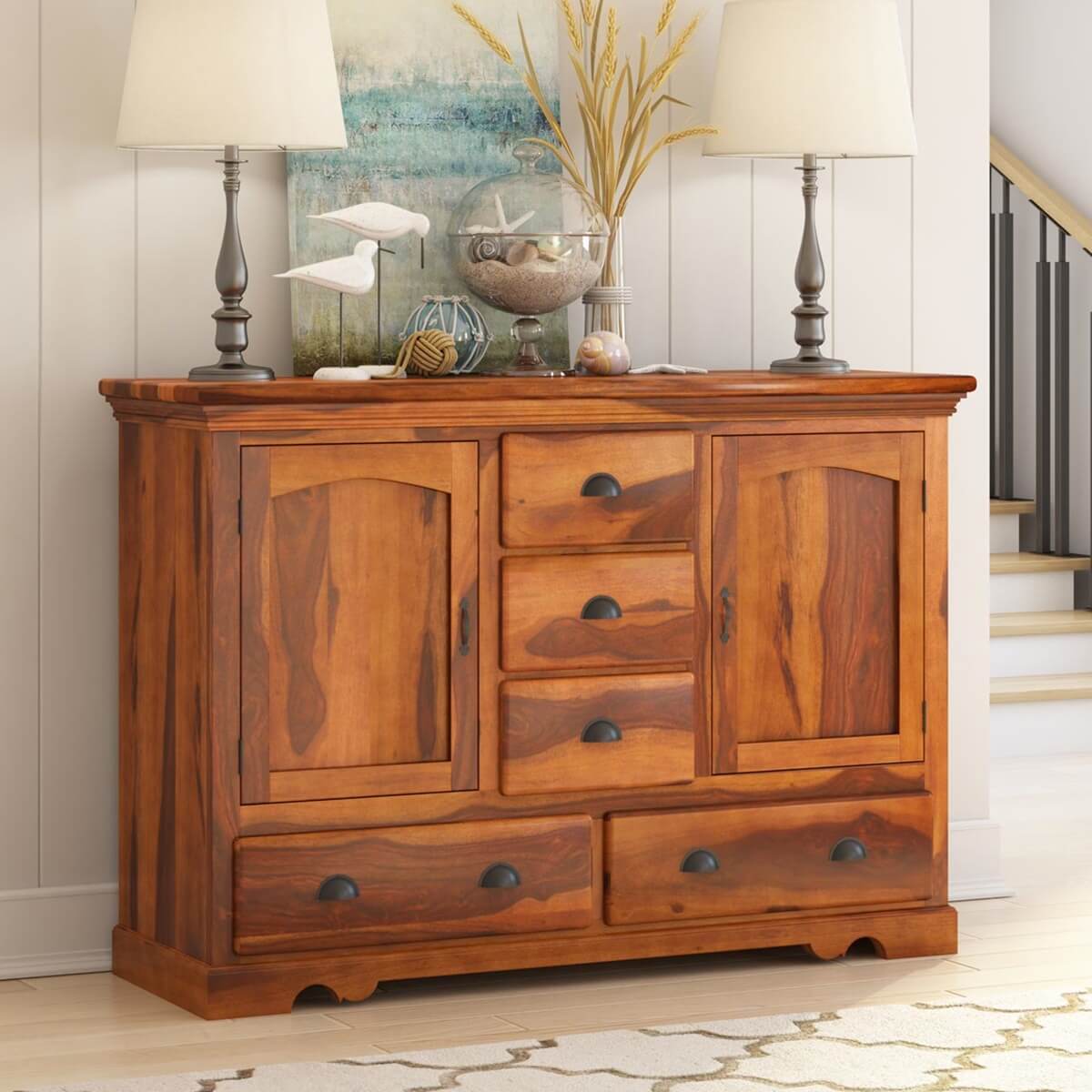 Burlington Rustic Modern 5 Drawers Office Storage Cabinet