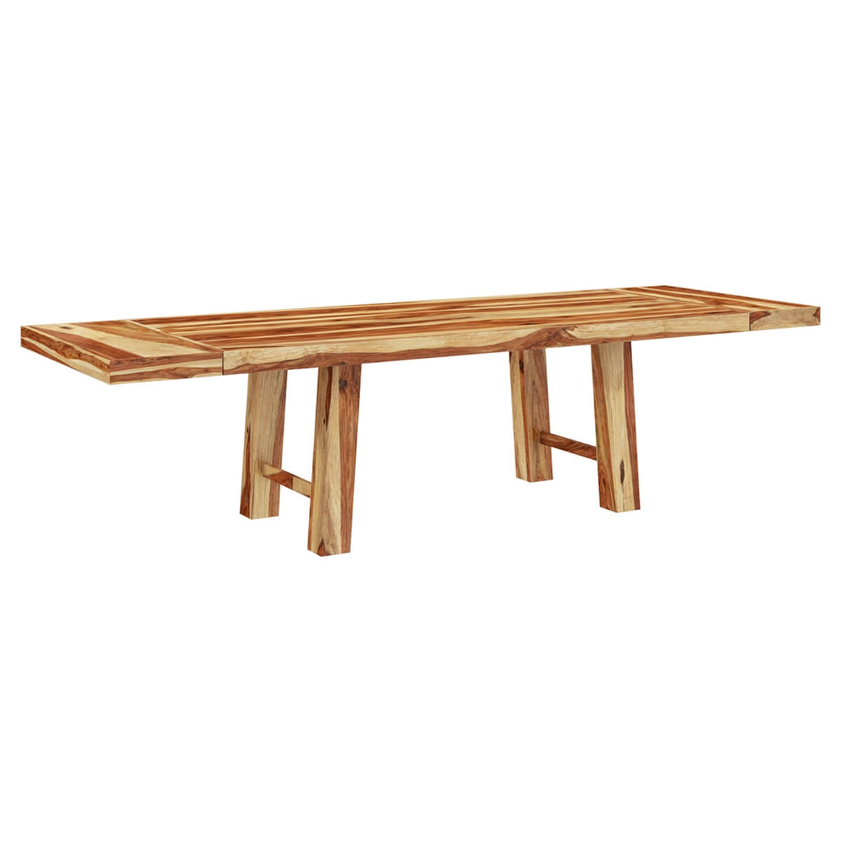 Bluffton Rustic Solid Wood Large Dining Table with Extendable Leaf