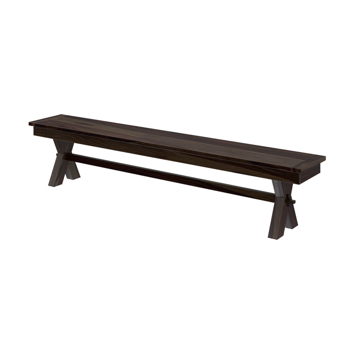 Westside Contemporary Picnic Style Solid Hardwood Double X Bench