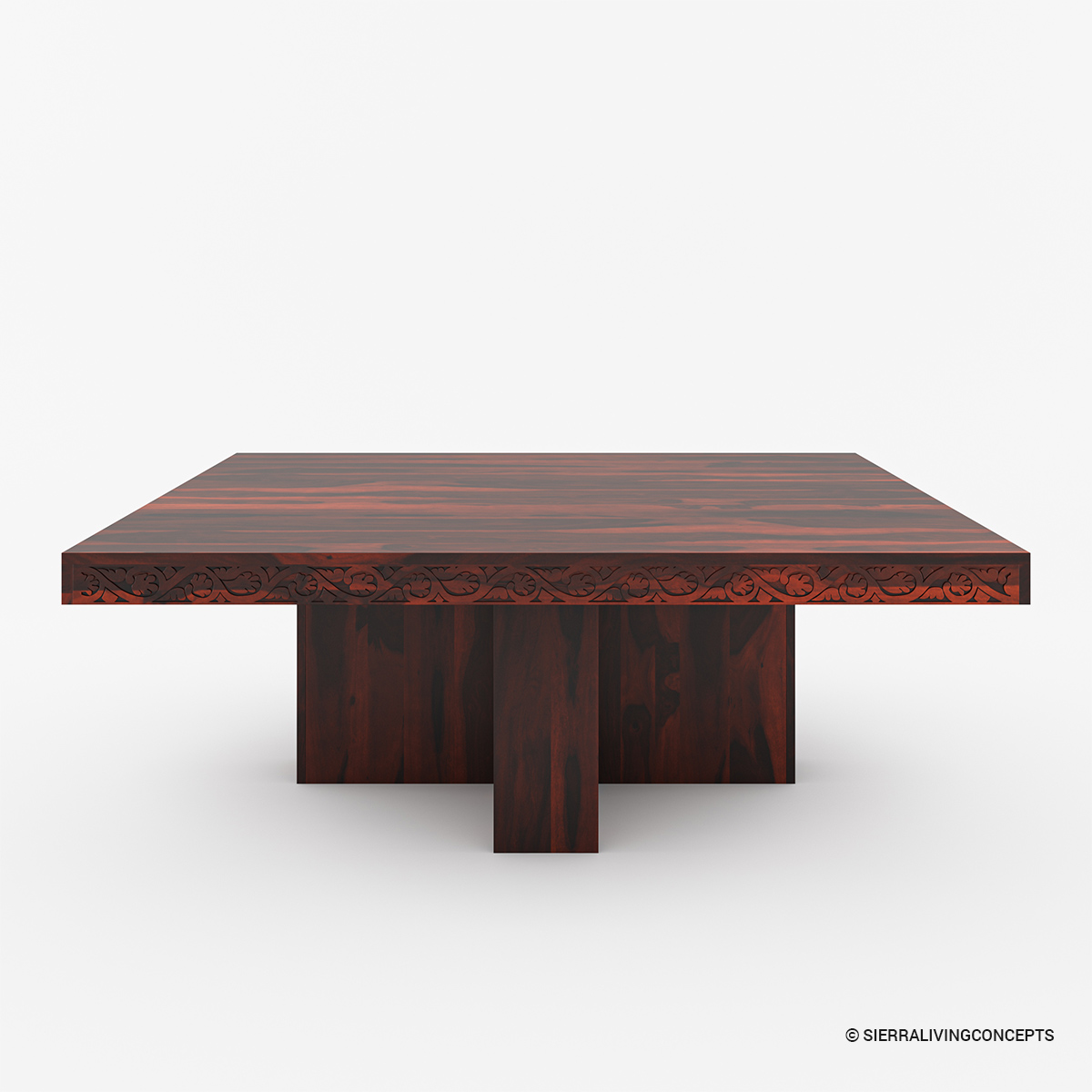 Dallas Ranch Solid Wood Pedestal Square Dining Room Table