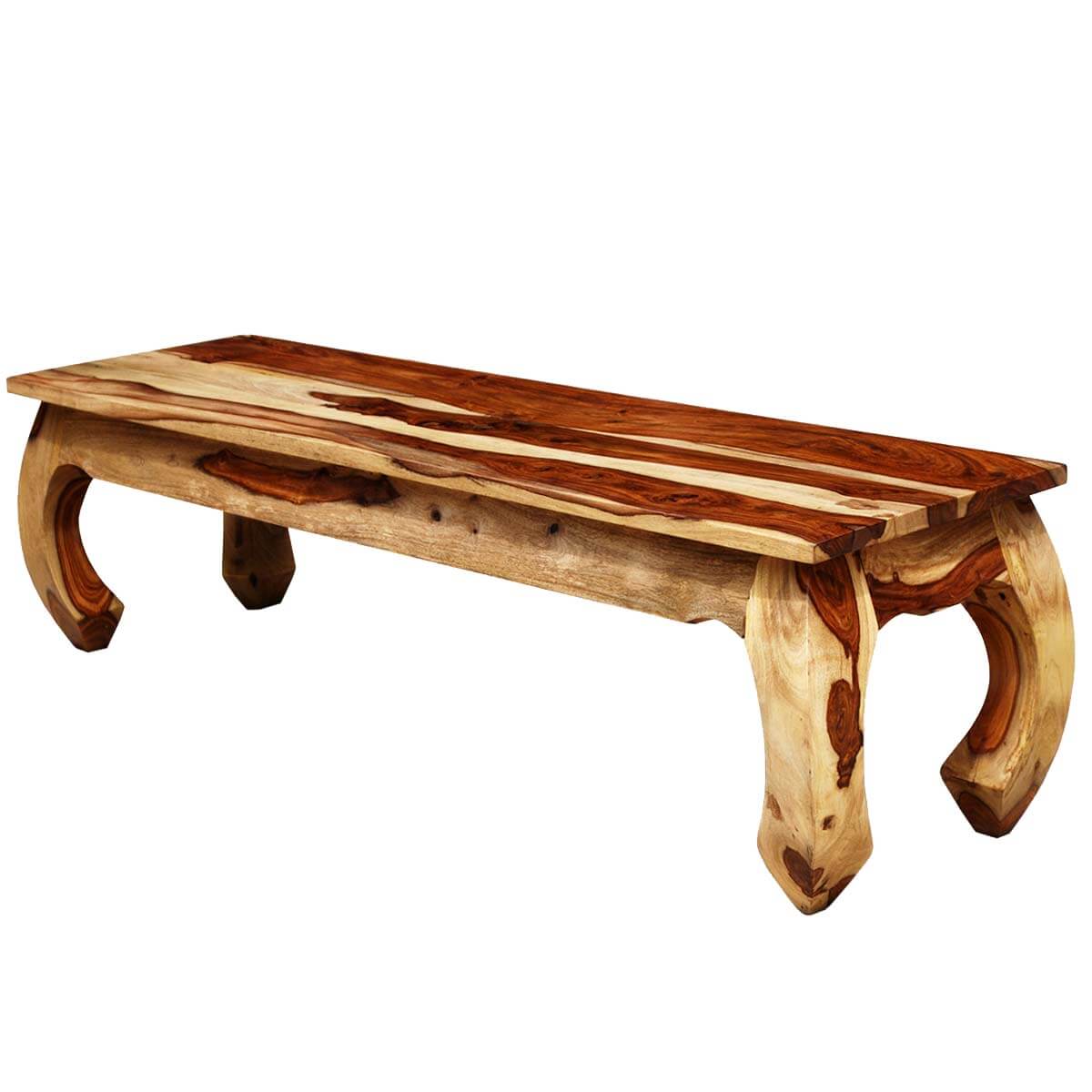 Solid Wood Inward Curved Legs Window Wooden Bench