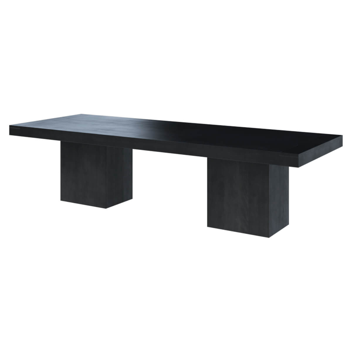 Urban Solid Wood Black Double Pedestal Dining Table