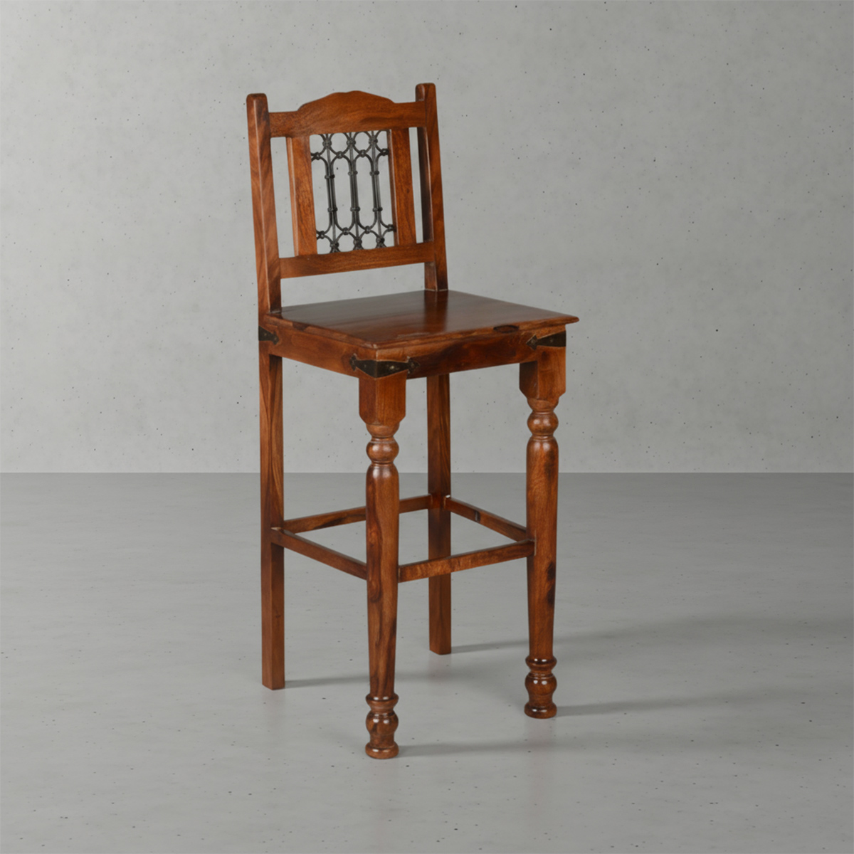 Philadelphia Solid Wood & Iron Tall Bar Chair