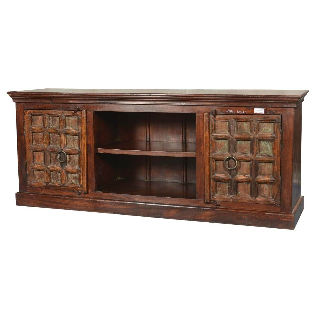 Forever Gothic Rustic Mango Reclaimed Wood TV Media Console Cabinet