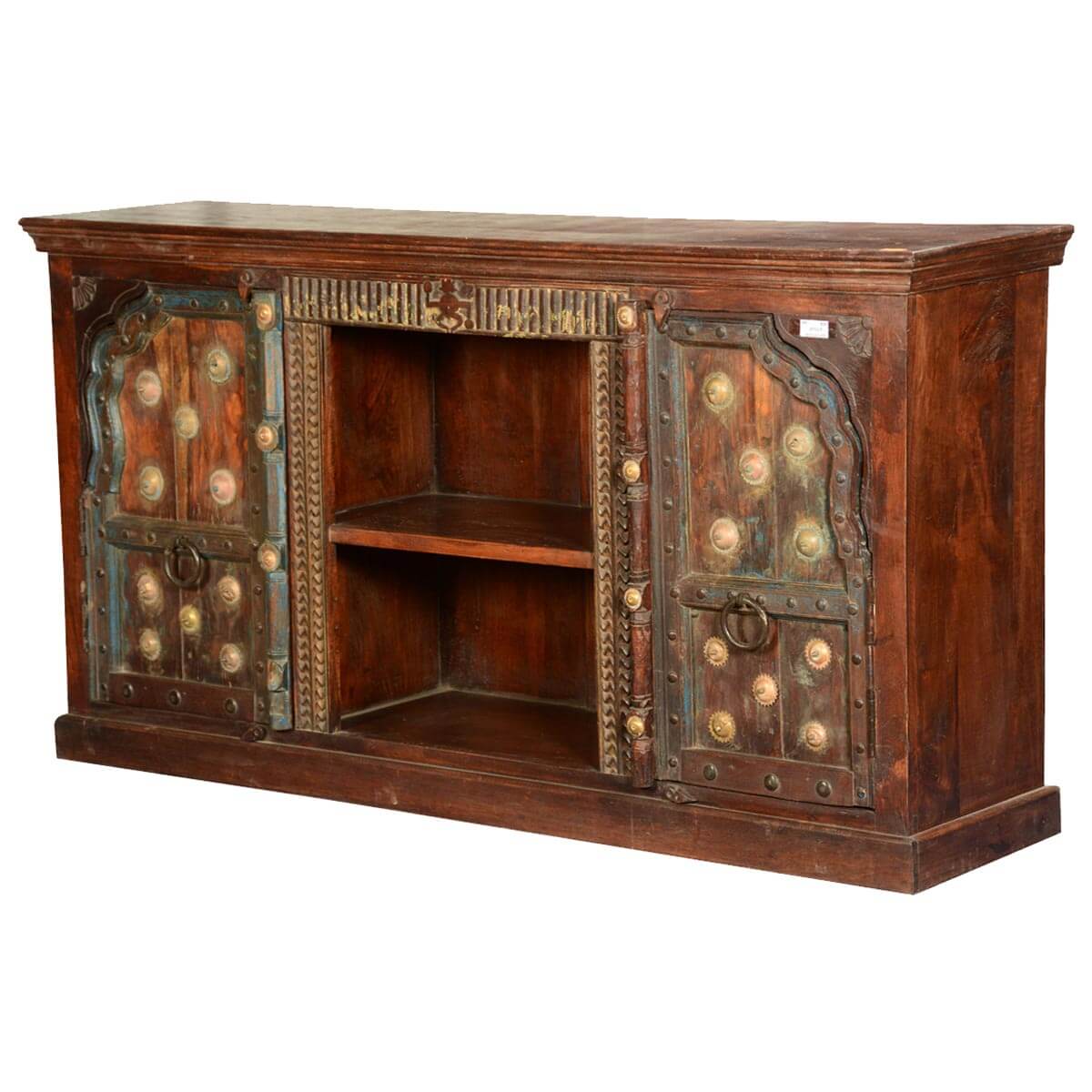 Nottingham Handcrafted Rustic Reclaimed Wood TV Media Console Cabinet