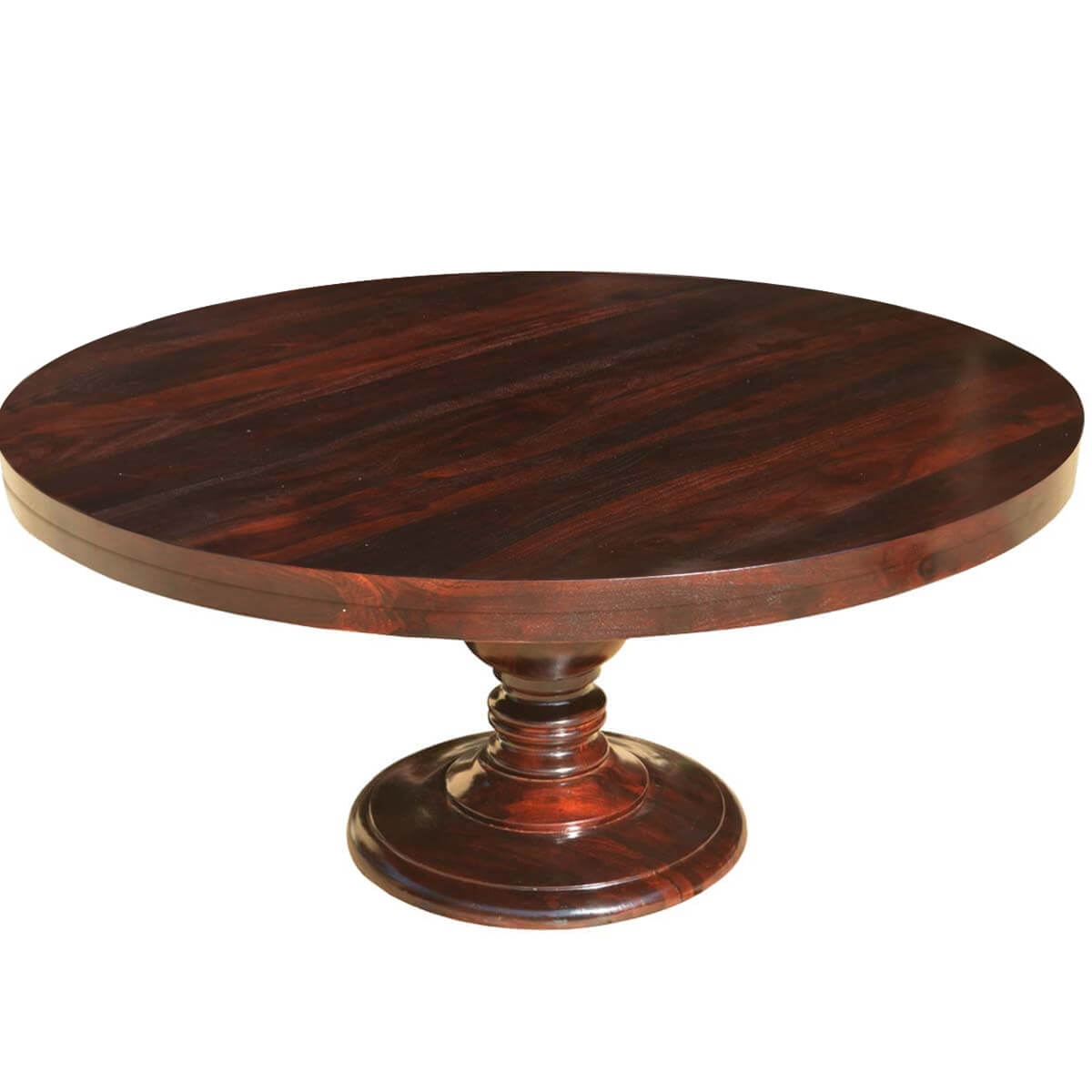 Colonial Solid Wood Pedestal 72-inch Round Dining Table For 8