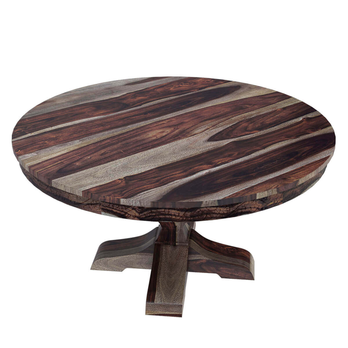 Hosford Modern Handcrafted Solid Wood Round Pedestal Dining Table