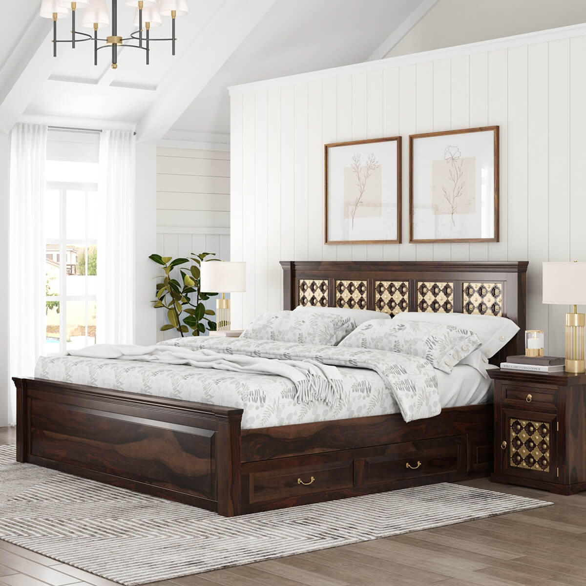La Junta Diamond Empire Solid Wood Storage Platform Captains Bed