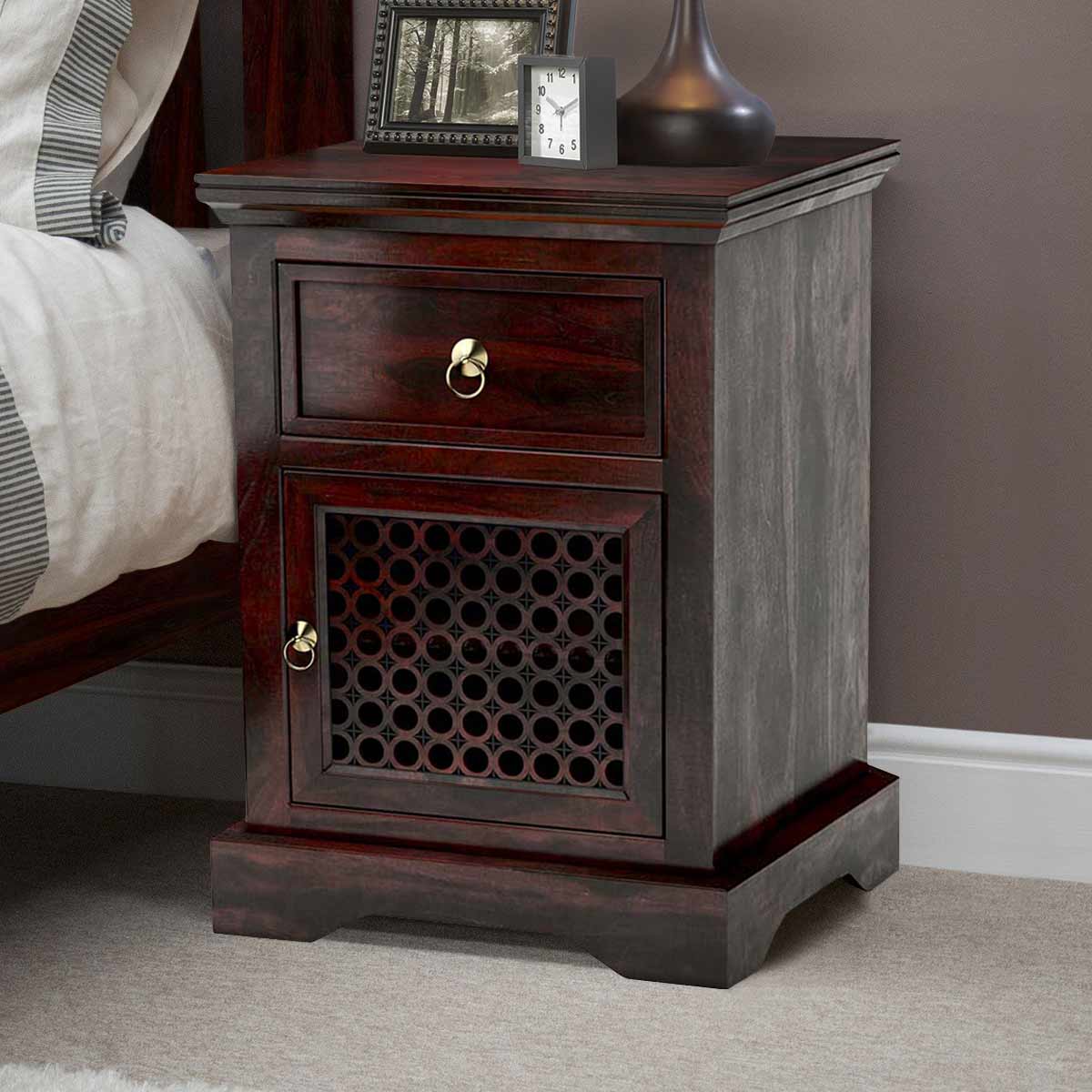 Madison Solid Wood 1 Drawer Nightstand Cabinet