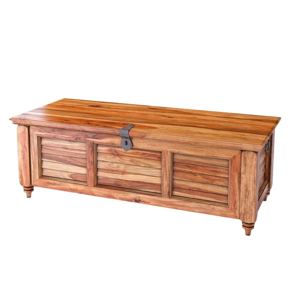 Livingston Solid Wood Storage Trunk Rustic Coffee Table