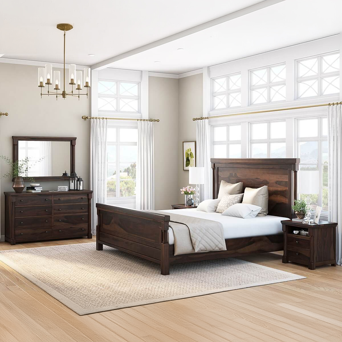 Pioneer Transitional 4 Piece Bedroom Set