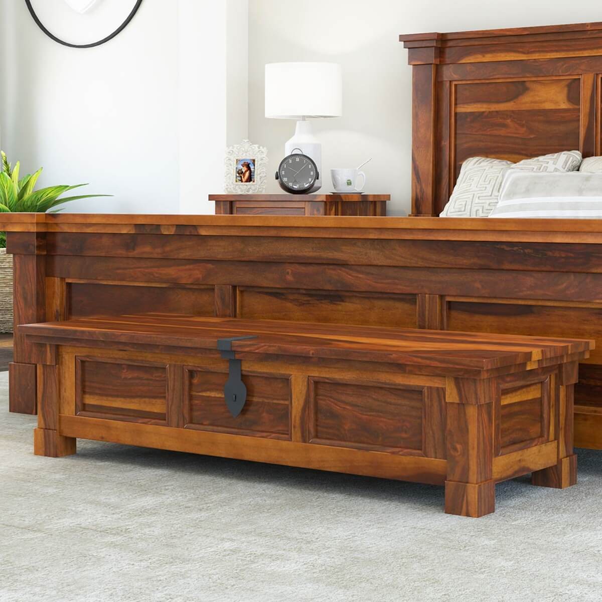 Modern Farmhouse Handcrafted Solid Wood Storage Trunk