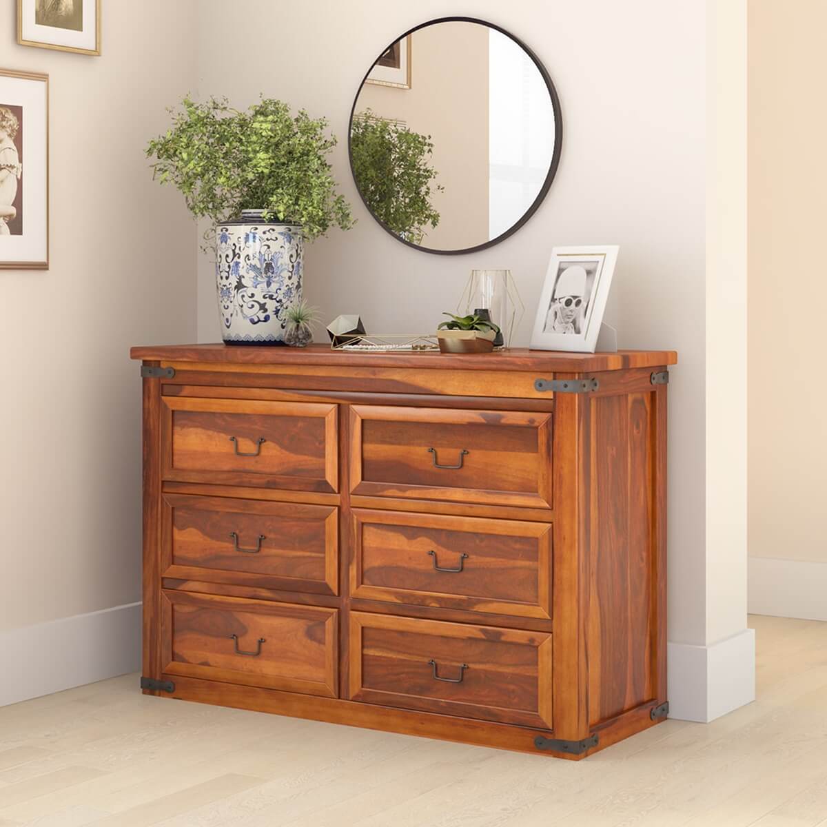 Claremont Classic Shaker Solid Wood 6 Drawers Bedroom Dresser Chest