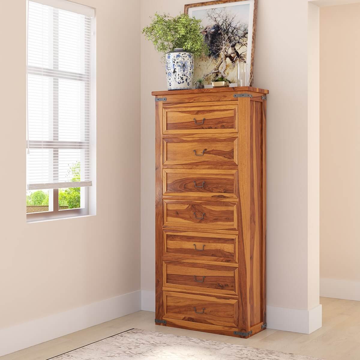Claremont Classic Shaker Solid Wood 7 Drawer Tall Bedroom Chest