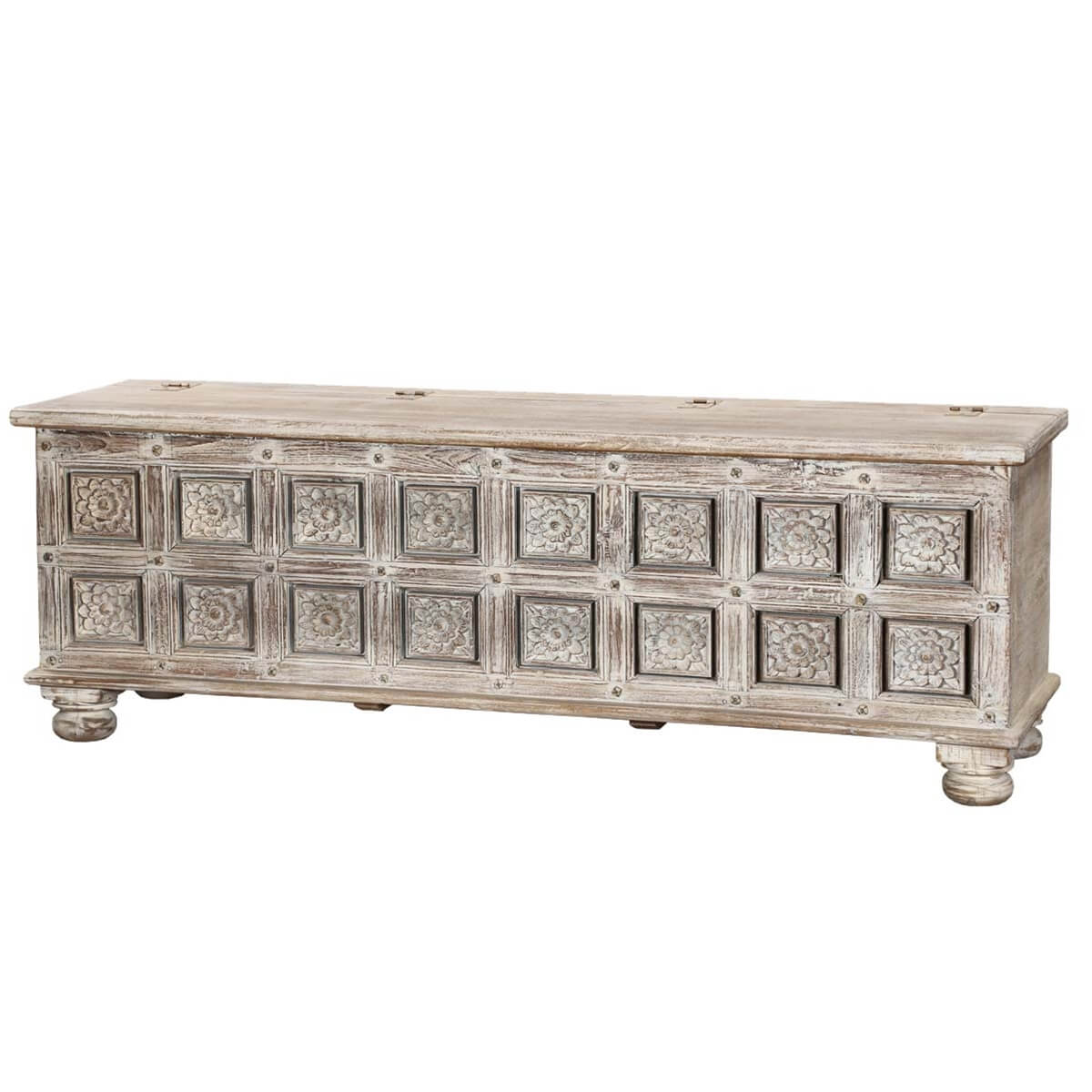 Elegant Rectangle Rustic Reclaimed Wood Storage Trunk