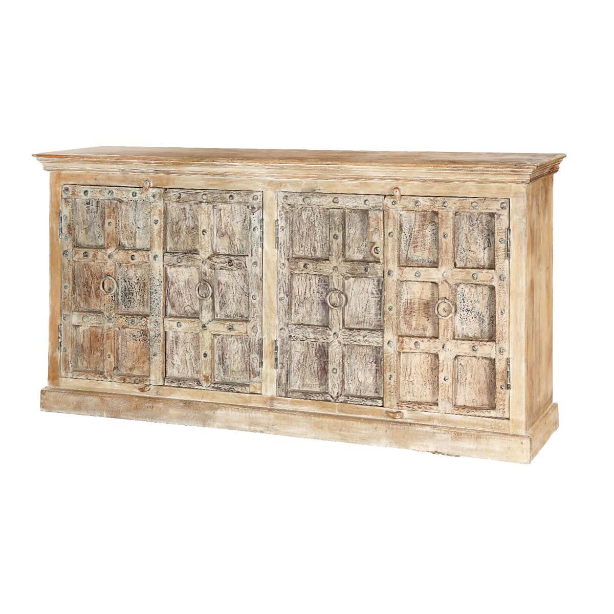Bremen Distressed Rustic Solid Wood Sideboard Storage Cabinet