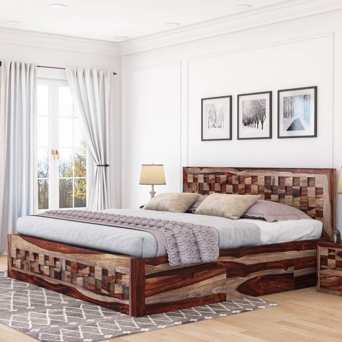 Walsenburg Solid Wood Captains Storage Platform Bed Frame