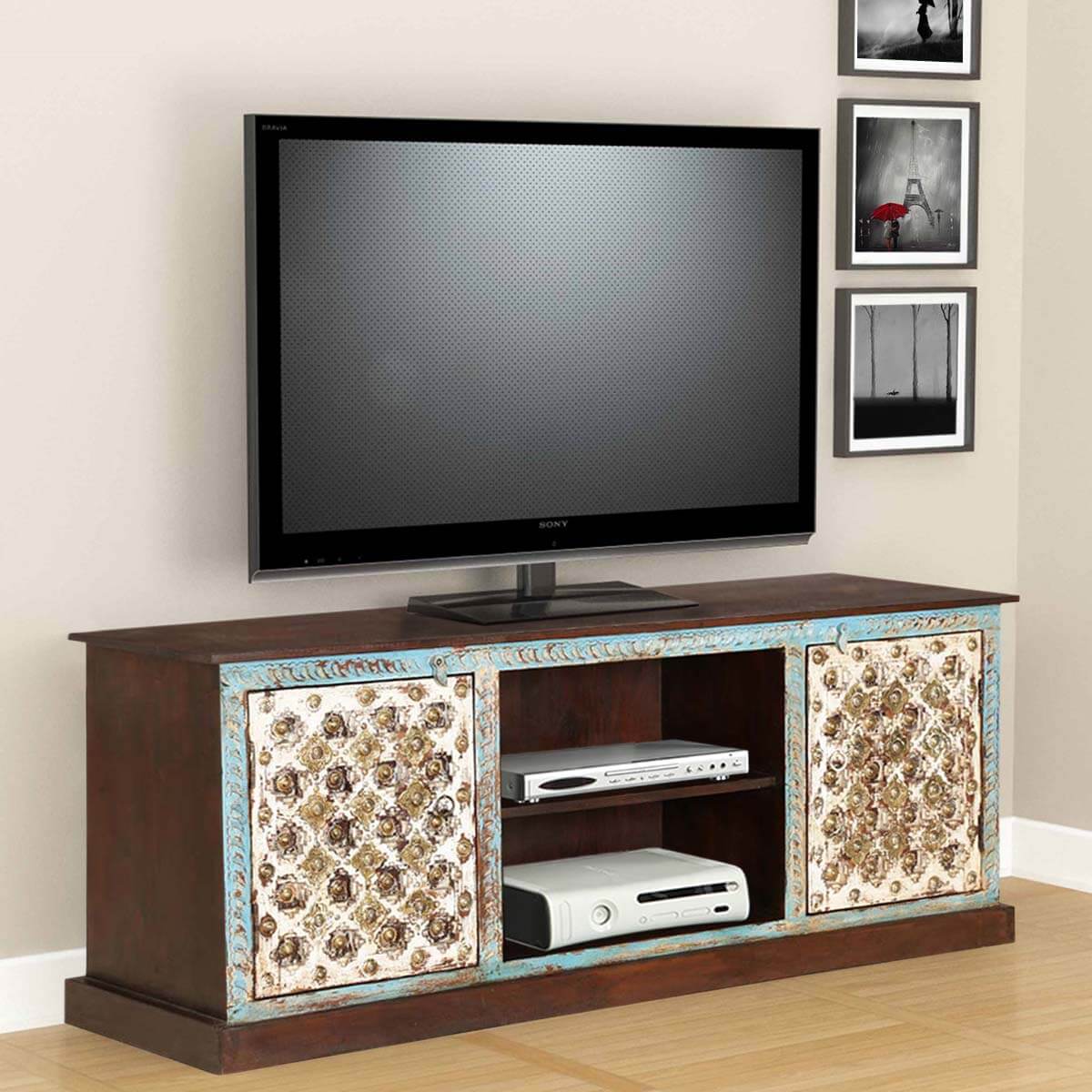 Cincinnati Intricate Handcrafted Wide Accent Media Console Cabinet