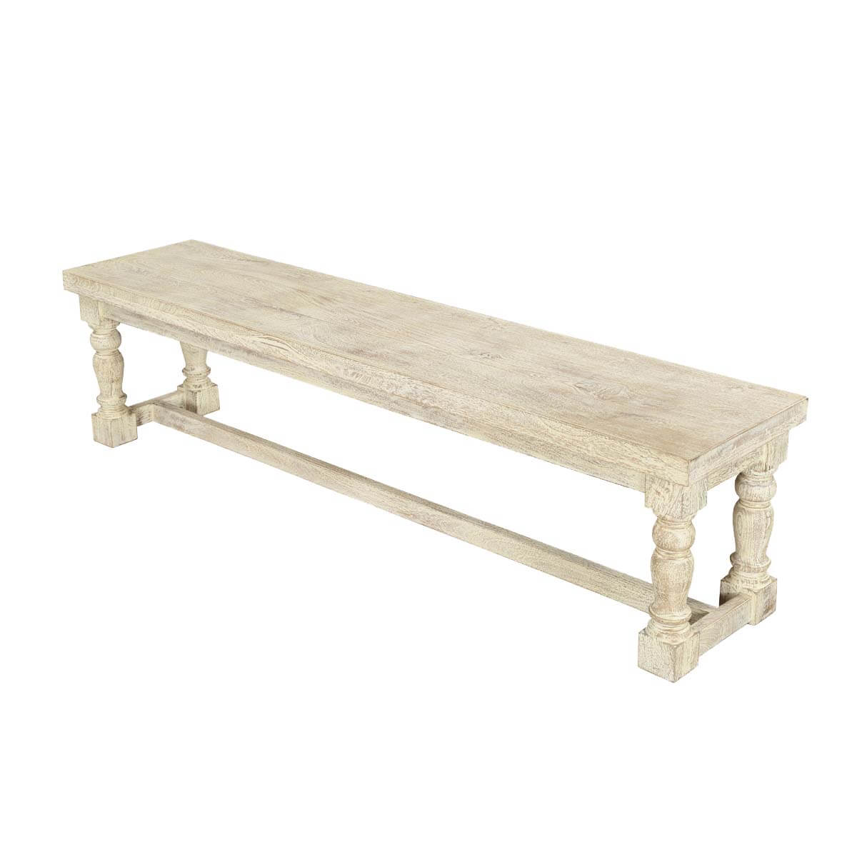 Colonial Winter White Mango Wood 72” Window Bench