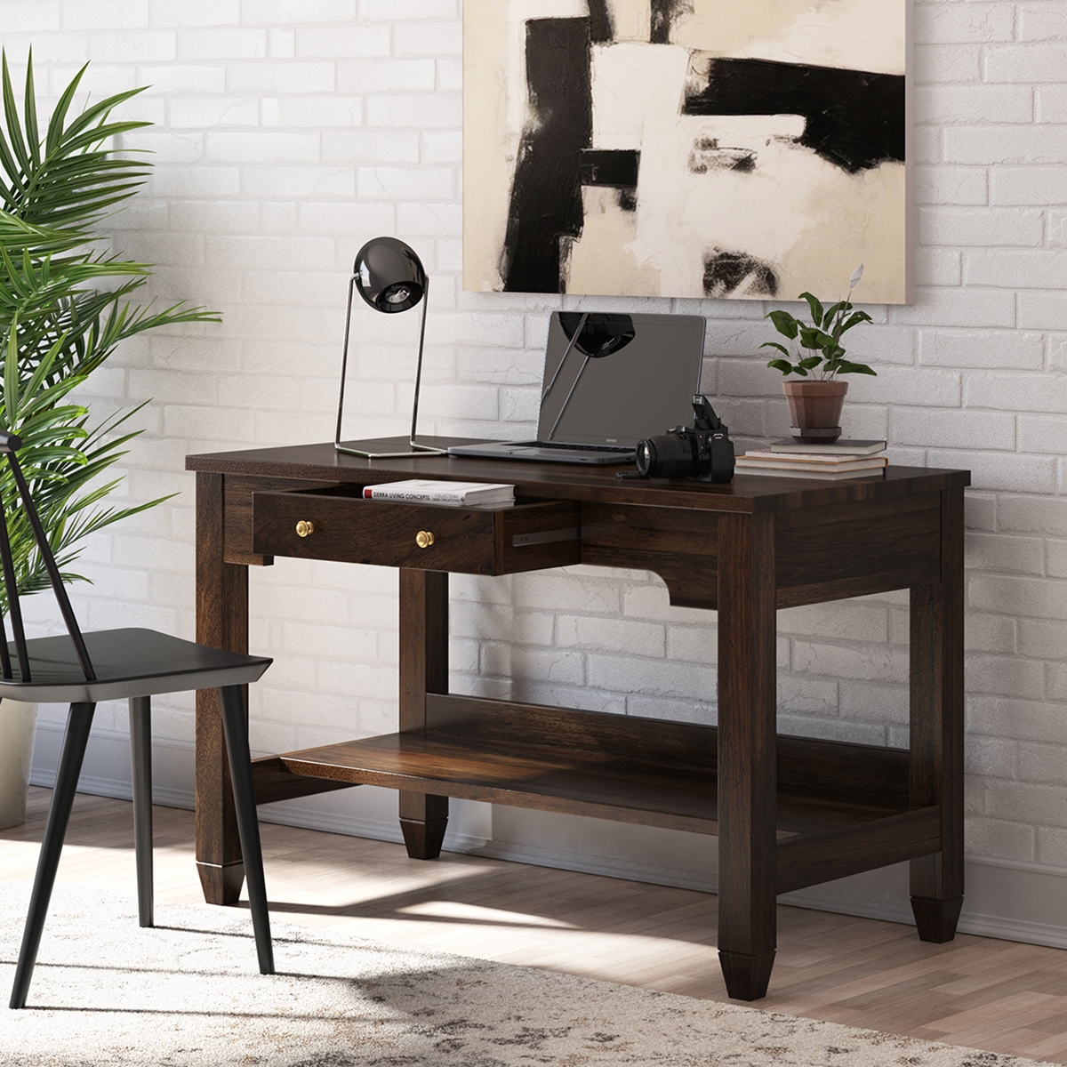 Lincoln Solid Wood Writing Desk with Drawer & Flip Top