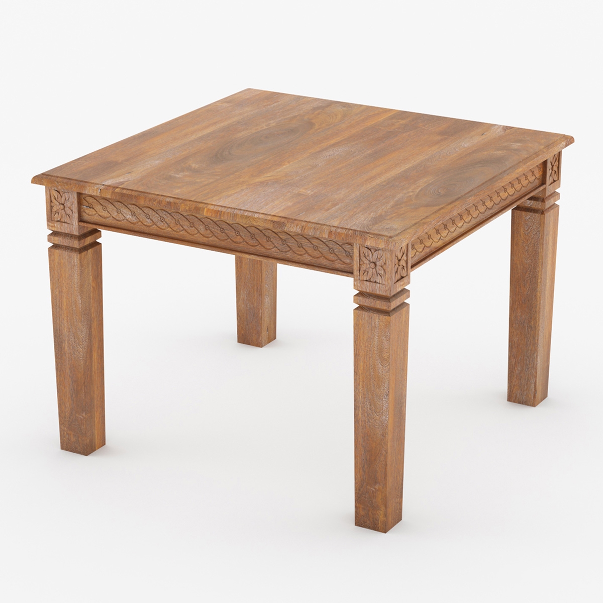 Salemo Rustic Wood Handcrafted Square Kitchen Table