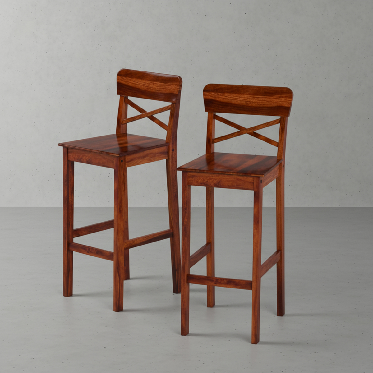 Dallas Ranch Solid Wood Tall Rustic Bar Chair (Set of 2)