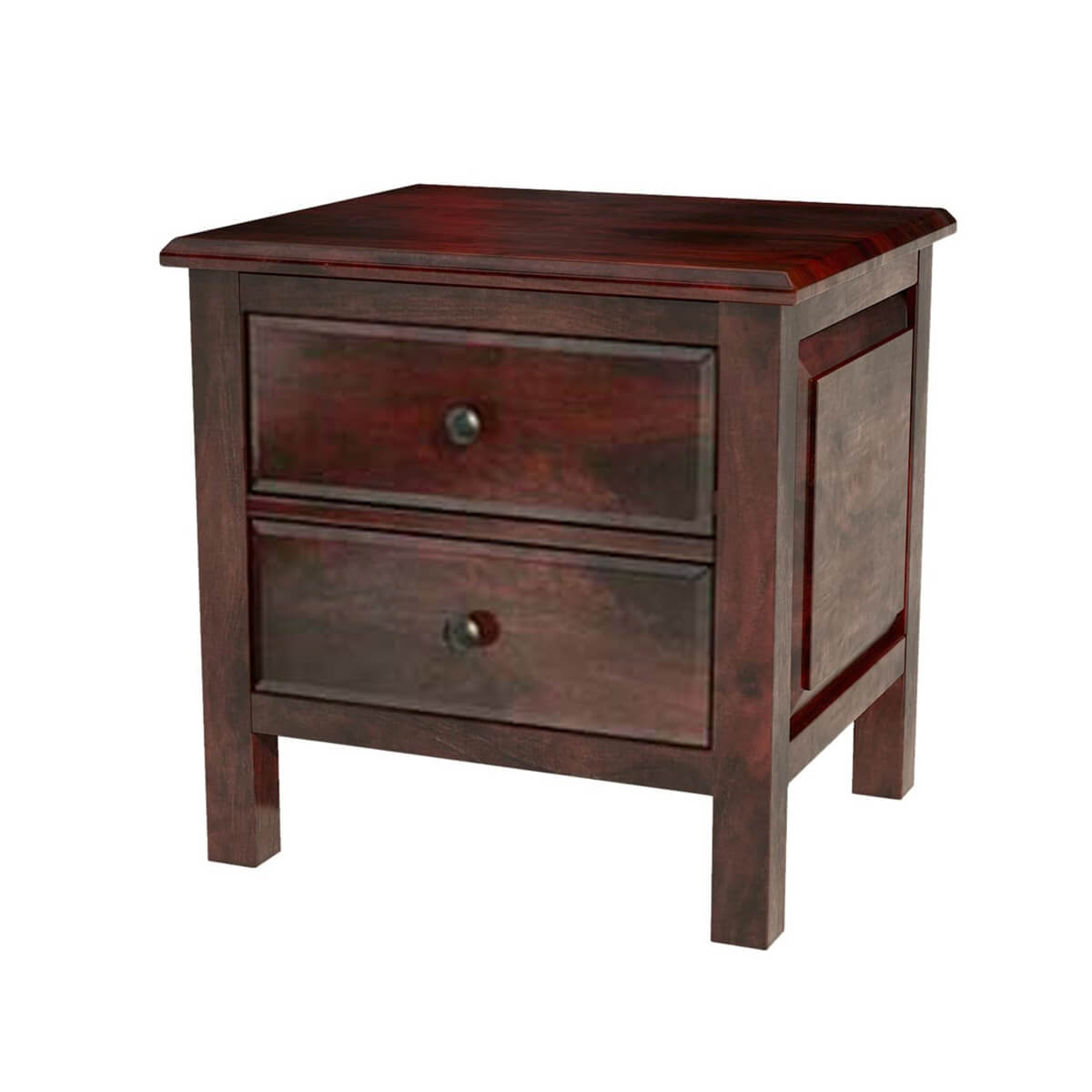 Delphi Modern Handcrafted Solid Wood 2 Drawer Nightstand