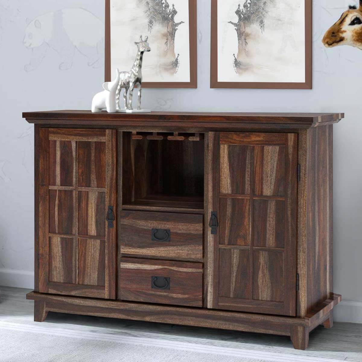 Alabama Modern Stylish Solid Wood 2 Drawer Sideboard Cabinet