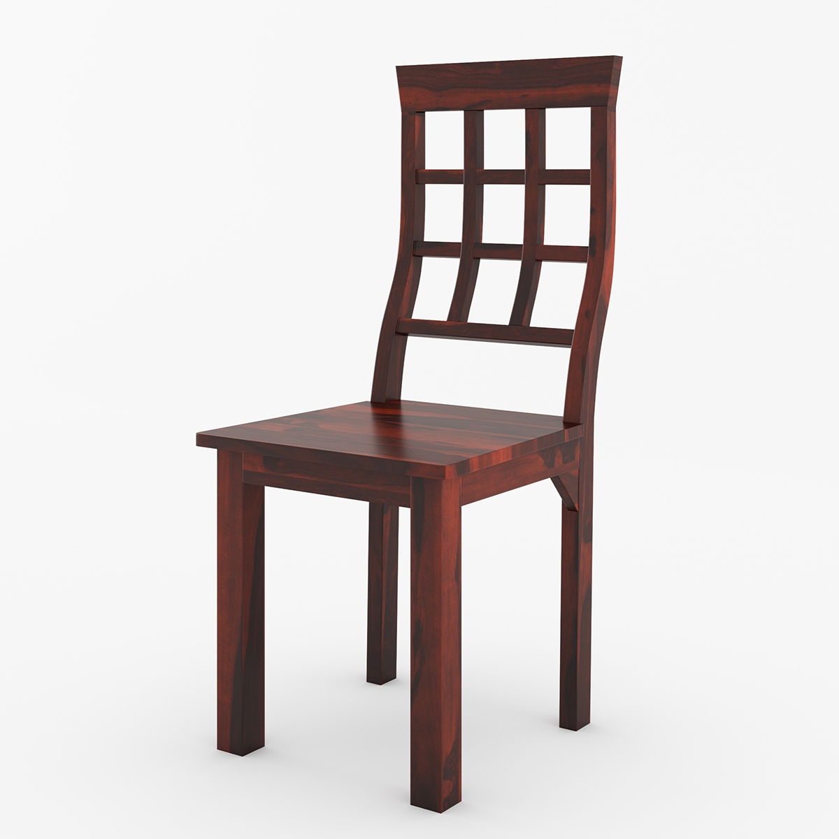 Dallas Ranch Window Pane Back Solid Wood Dining Chair