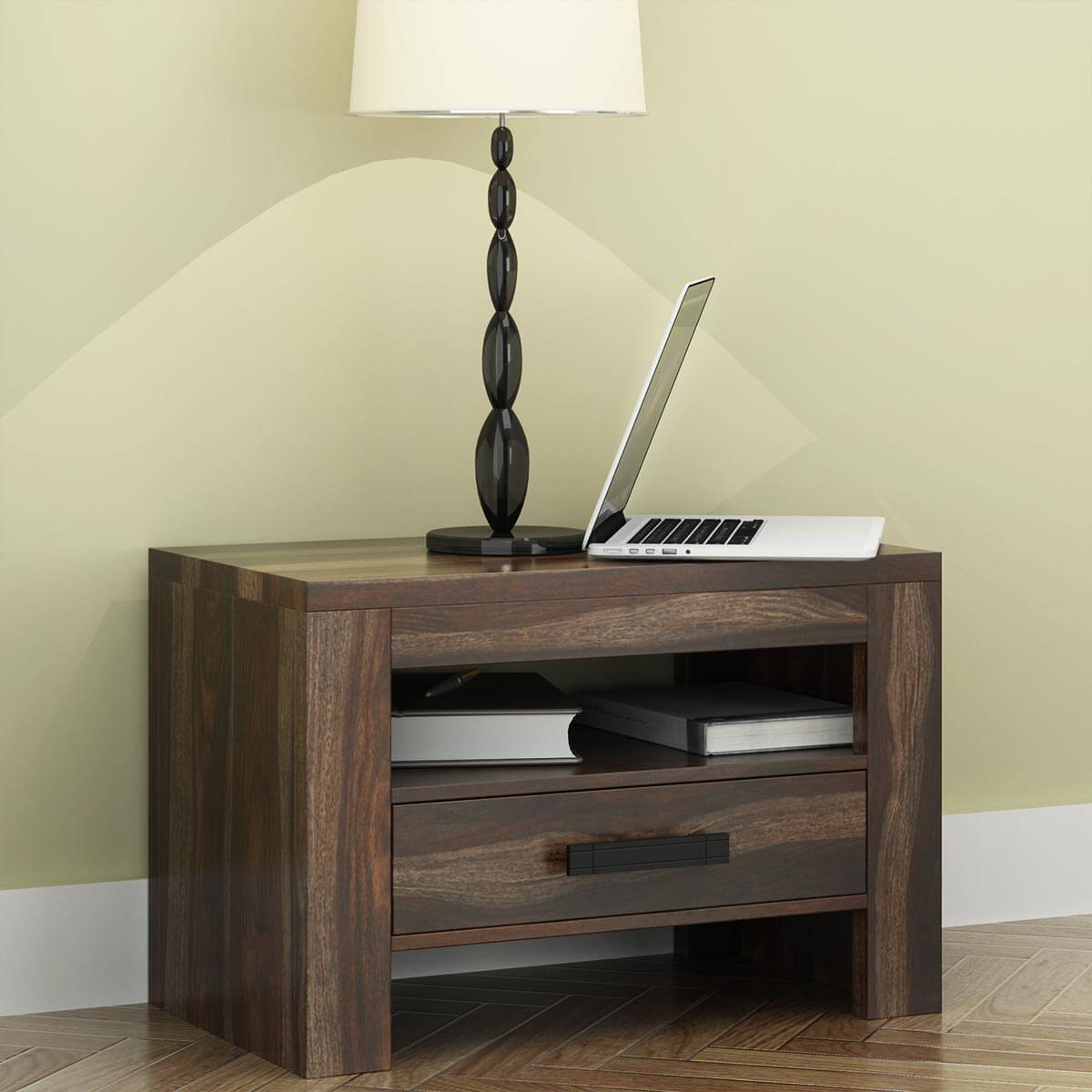 Roanoke Rustic Solid Wood One Drawer Nightstand