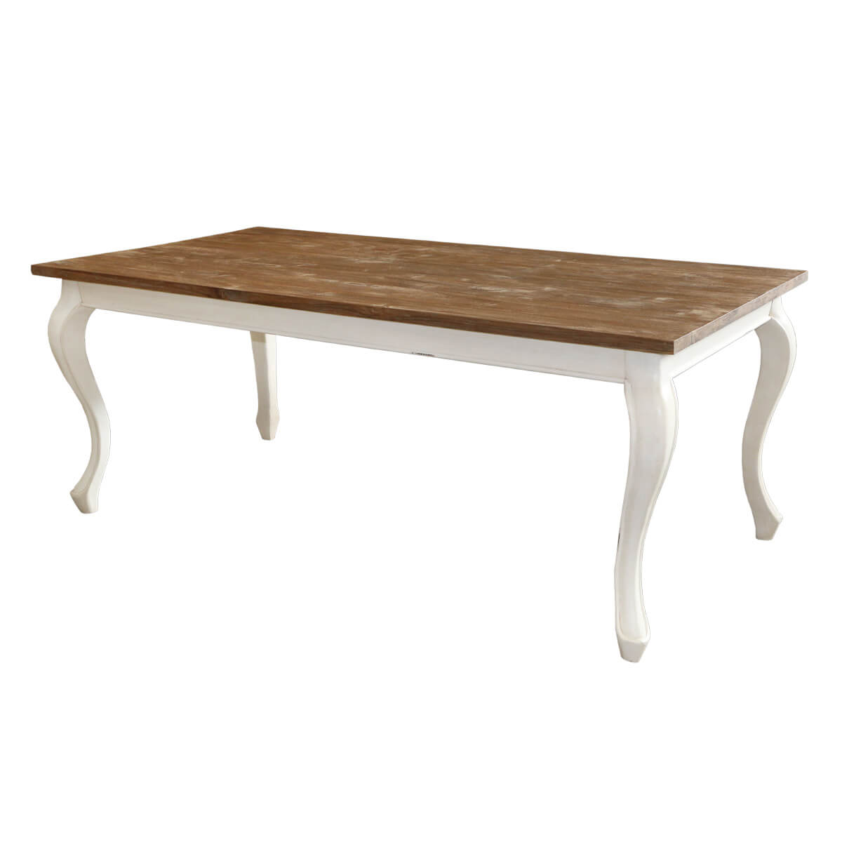 Austin Two Tone Solid Wood Cabriole Legs Dining Table