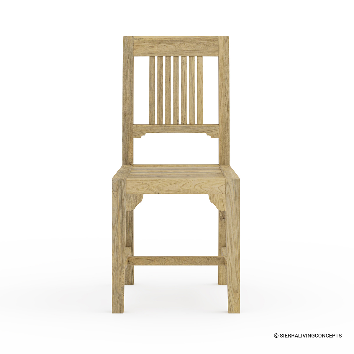 Fulton Solid Teak Wood Outdoor Vertical Slatted Dining Chair