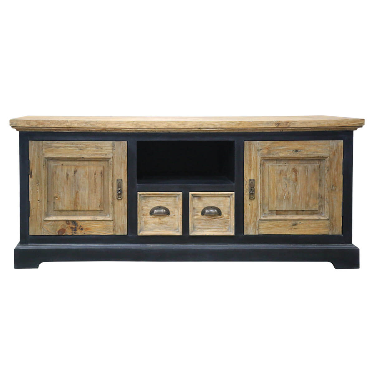 Carterville Rustic Teak and Mahogany Wood TV Stand Media Cabinet