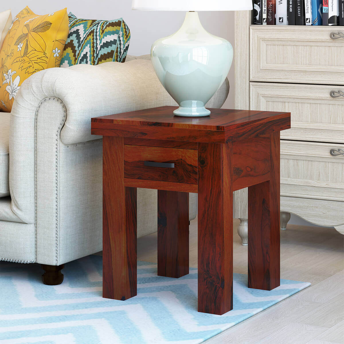 Cheverly Modern Style Solid Wood Handcrafted 1 Drawer End Table