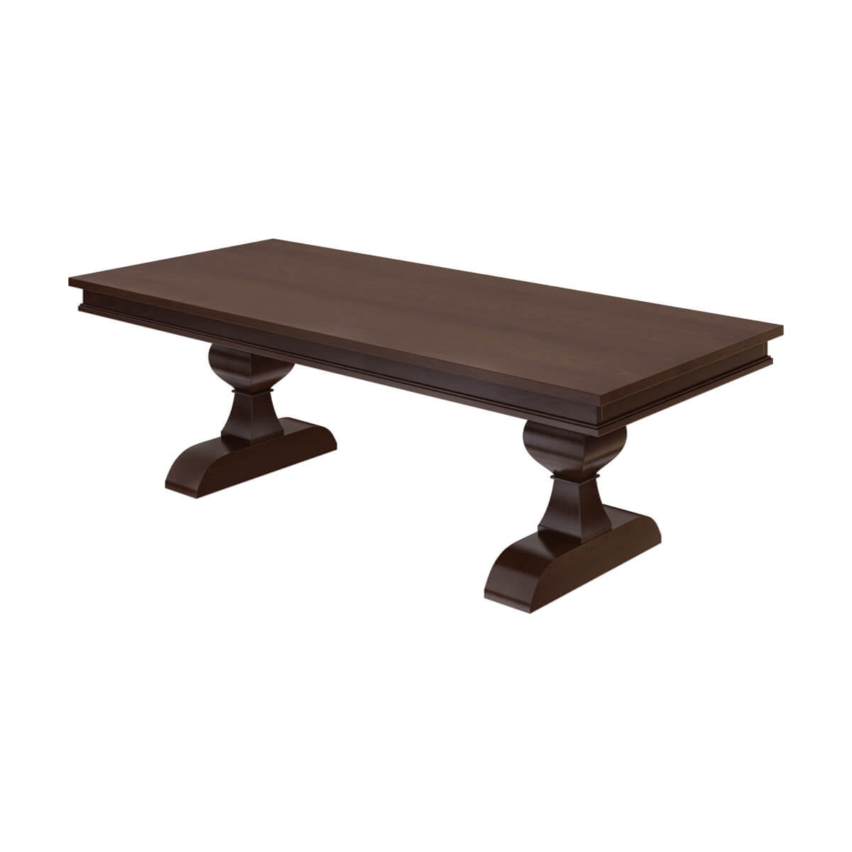 Tannersville Solid Wood Mahogany Double Pedestal Dining Table