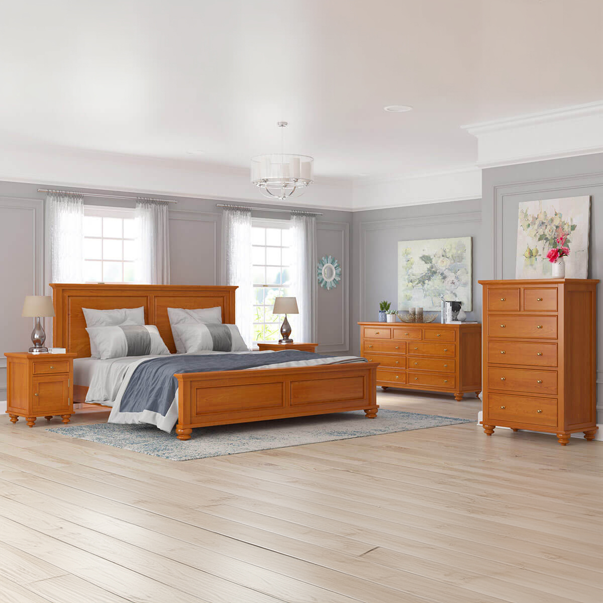Wamsutter Mahogany Wood 5 Piece Bedroom Set