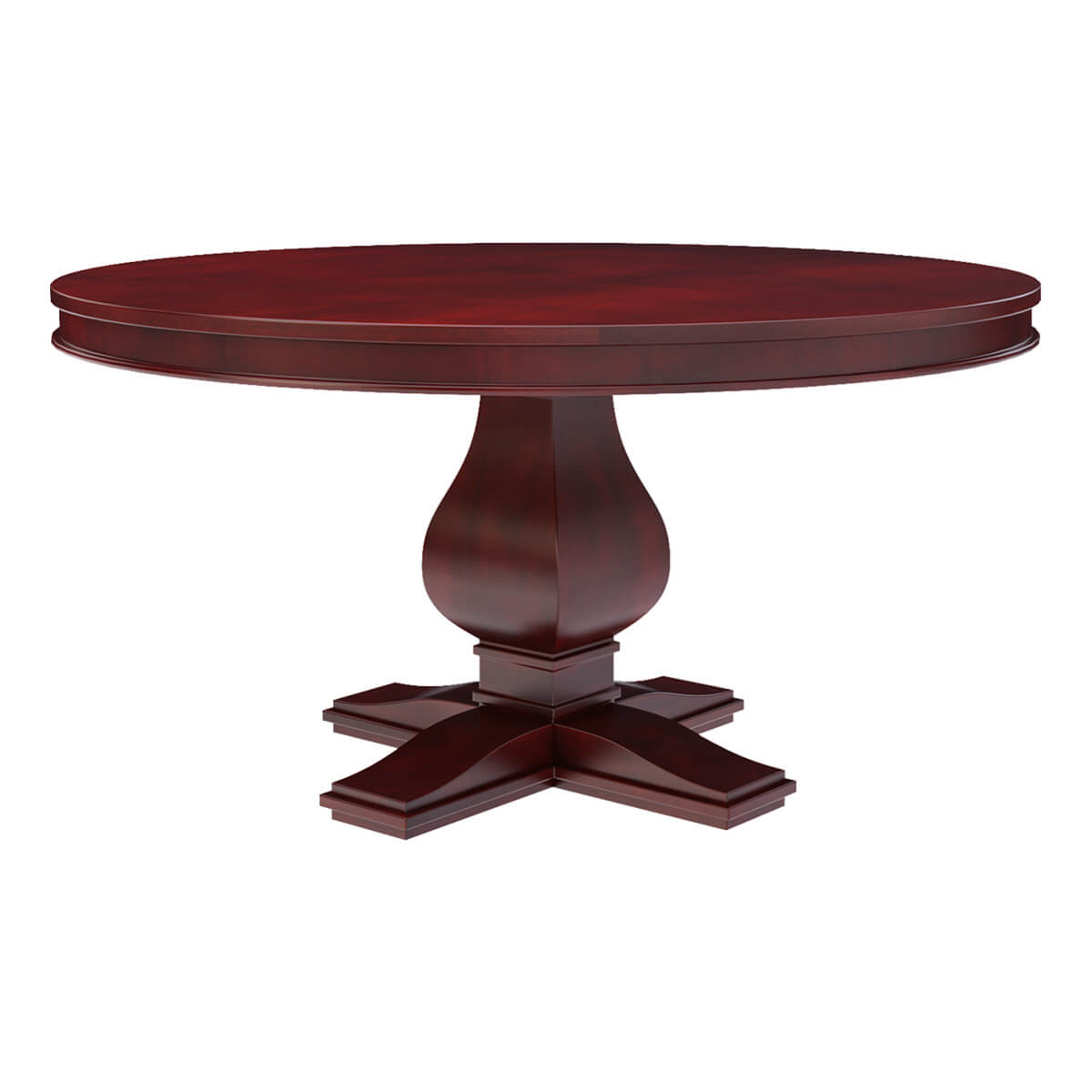 Arenzville Solid Mahogany Wood Pedestal Round Dining Table