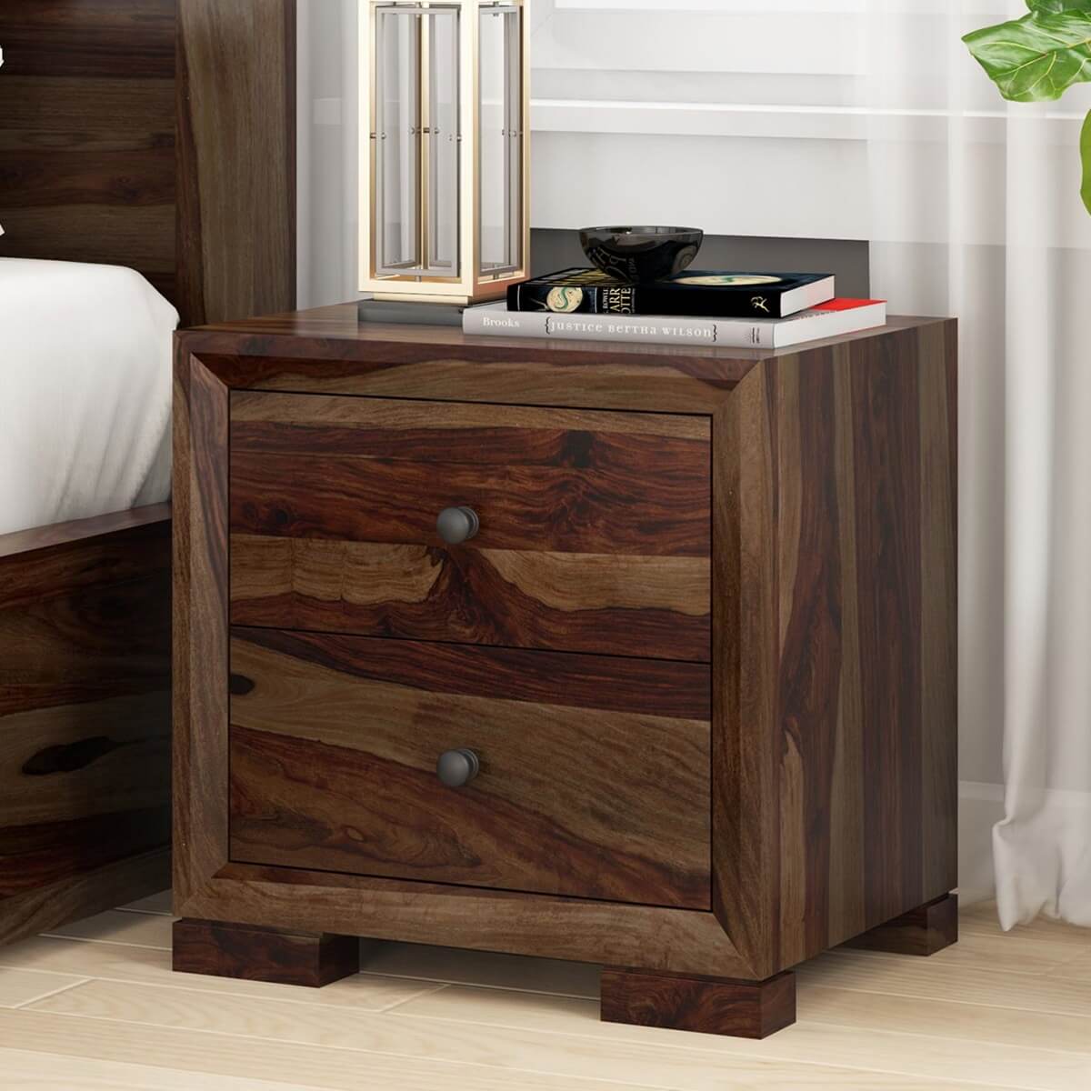 Farson Contemporary 2 Drawer Rustic Nightstand