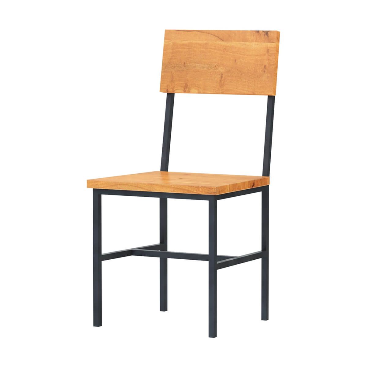 Karval Rustic Solid Wood Industrial Dining Chair