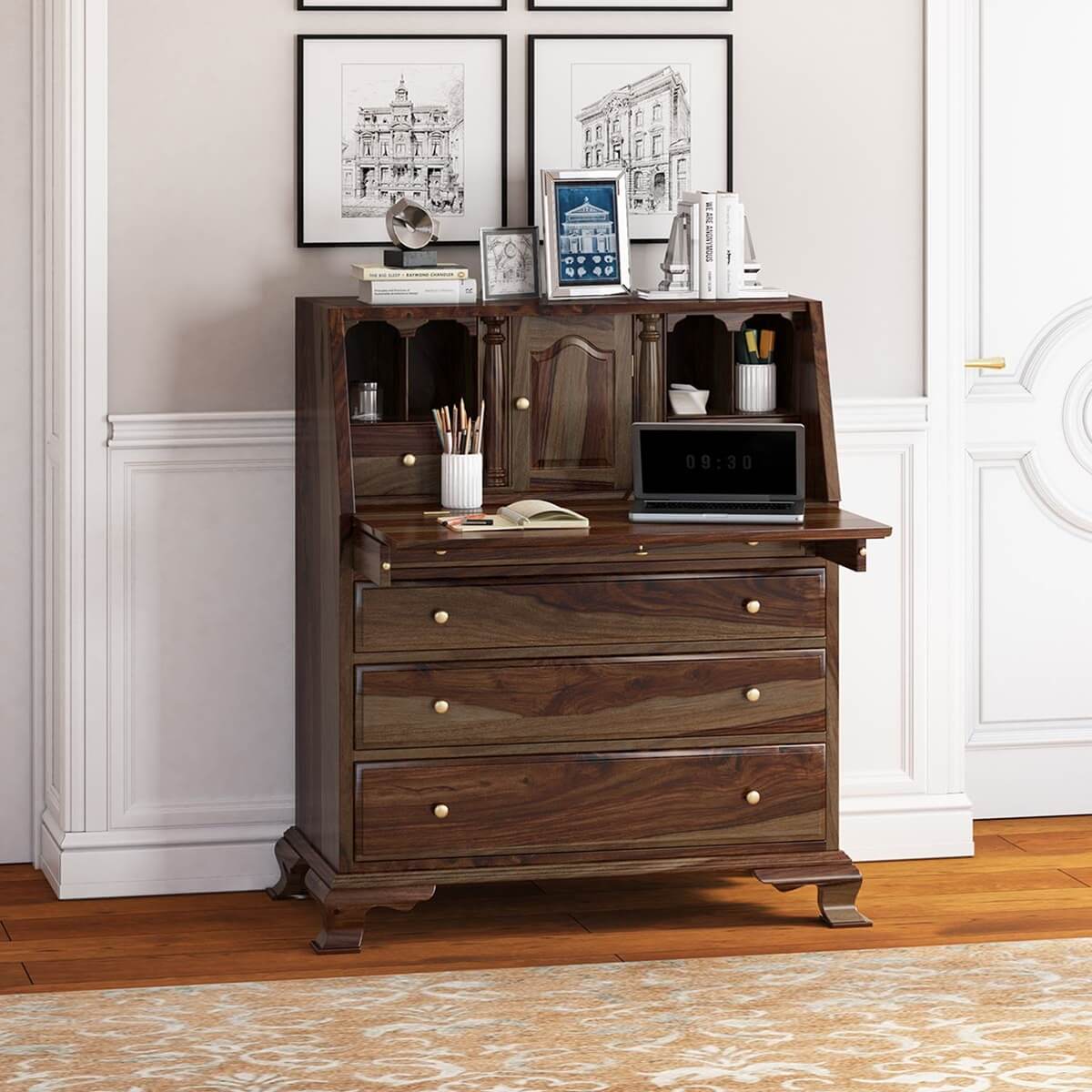 Jasper Solid Wood Secretary Desk