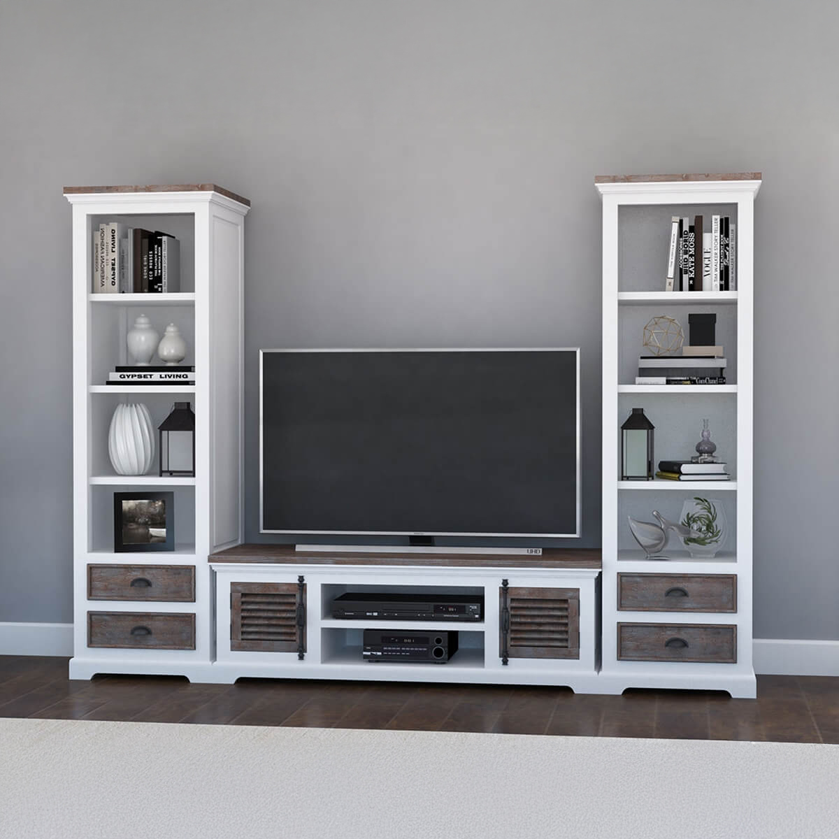 Danville Modern Teak and Solid Wood Entertainment Center