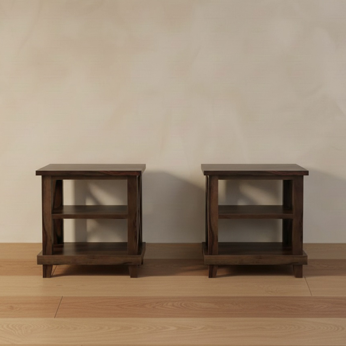 Antwerp 3-Tier Square Farmhouse End Table Set of 2