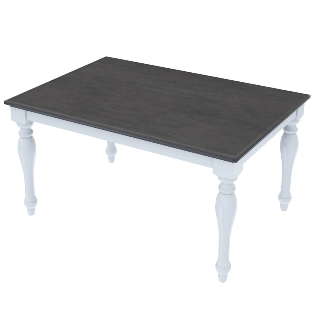 Morrilton Mahogany Solid Wood Two Tone Turned Legs Dining Table