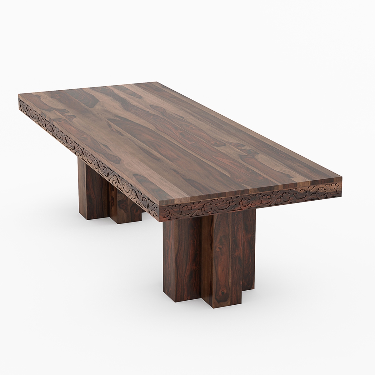 Dallas Ranch Solid Wood Double Pedestal Large Dining Table