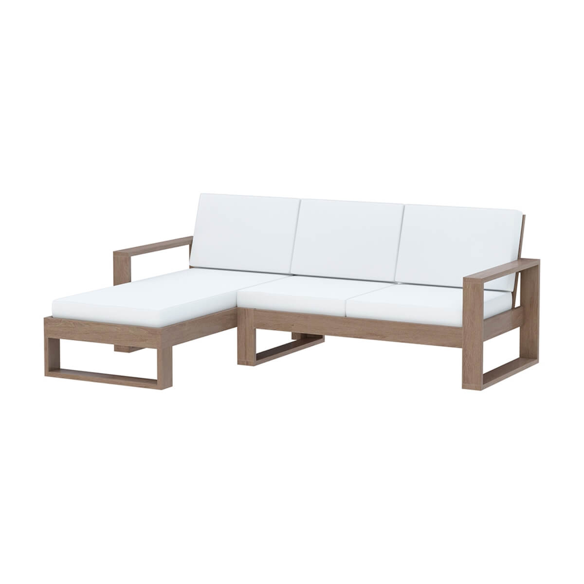 Narrogin Rustic Teak Wood Outdoor L-Shape Sofa