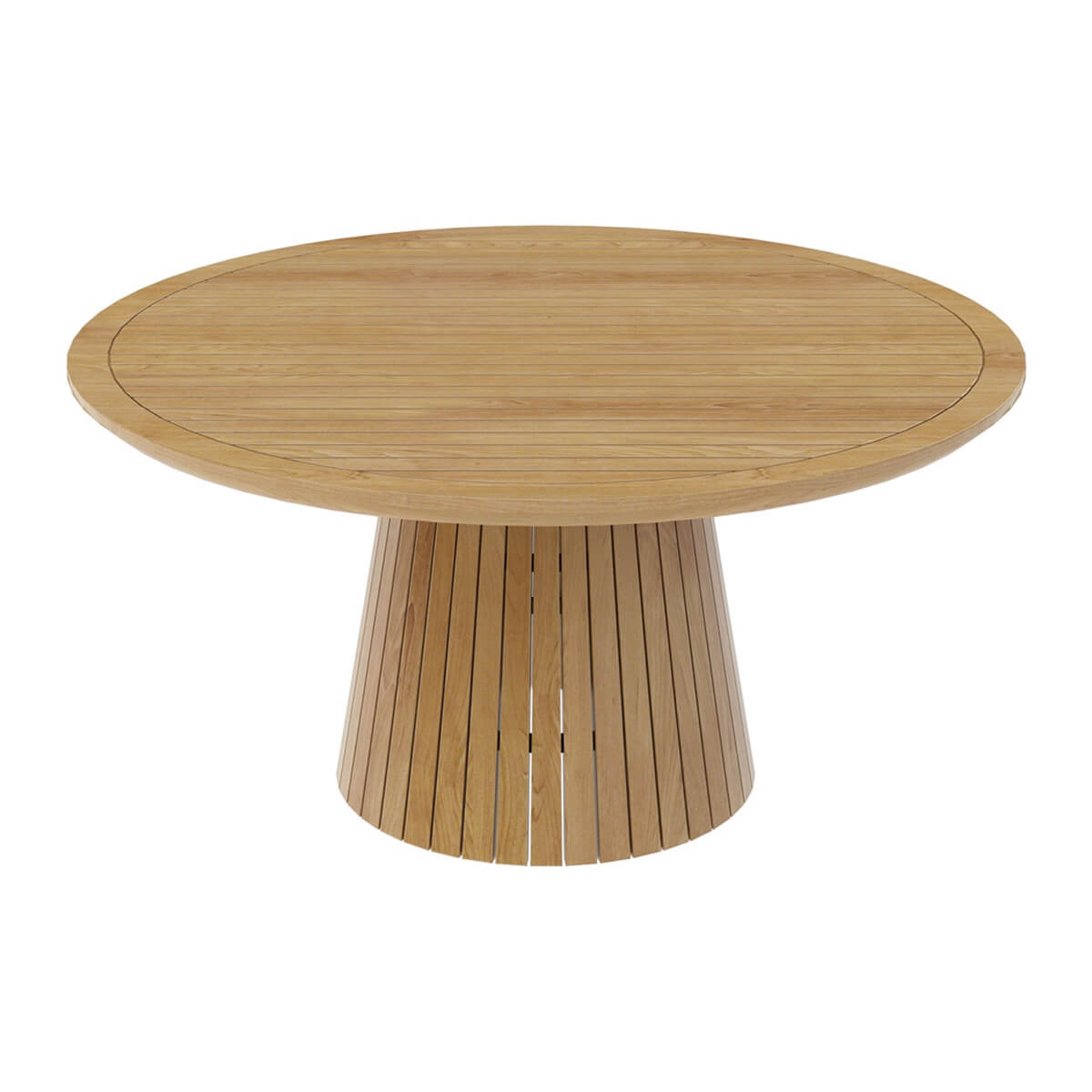Zenad Outdoor Teak Wood Round Dining Table