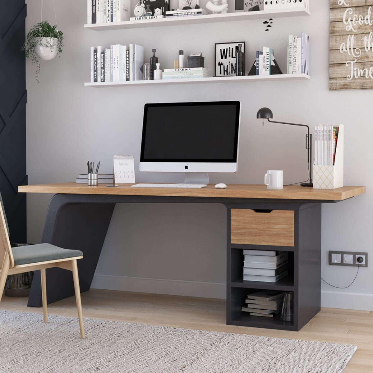 Jamul Solid Wood Modern Writing Desk